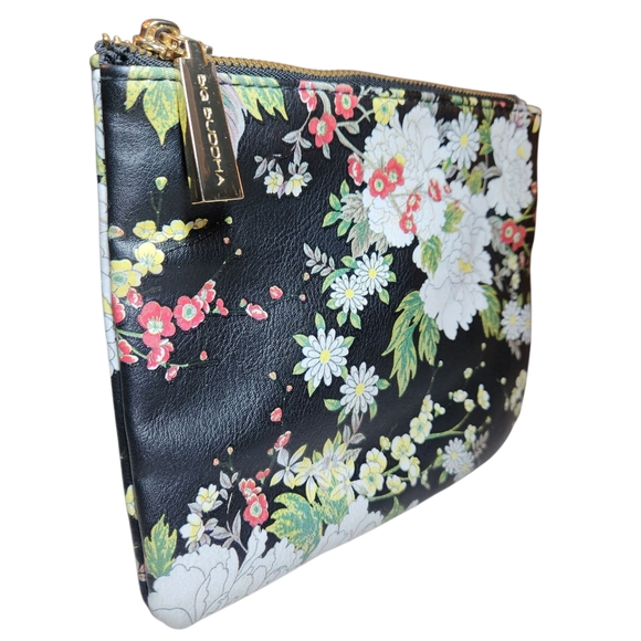 Big Buddha Floral Black Clutch Bag Makeup Travel School Festival Floral Black - Picture 8 of 9